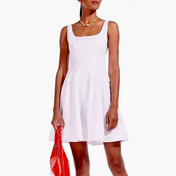 πΊπHPππΊ NWT Staud Wells Mini Dress White - Picture 5 of 16